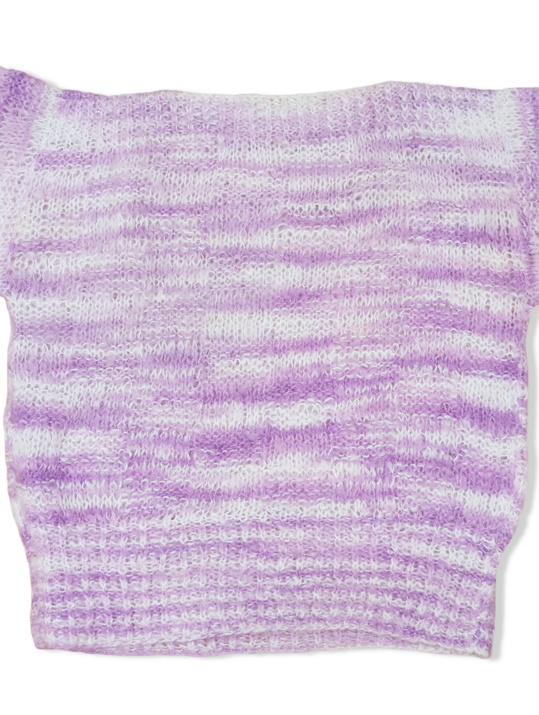 Vintage Lilac and White Handknitted Top - M