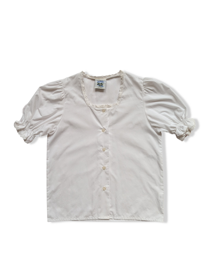 Vintage Austrian White Button Down Blouse - XS
