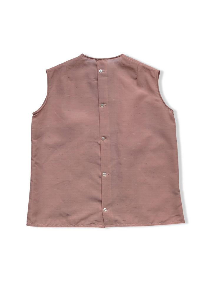 Vintage Pale Pink Semi Sheer Sleeveless Blouse - S