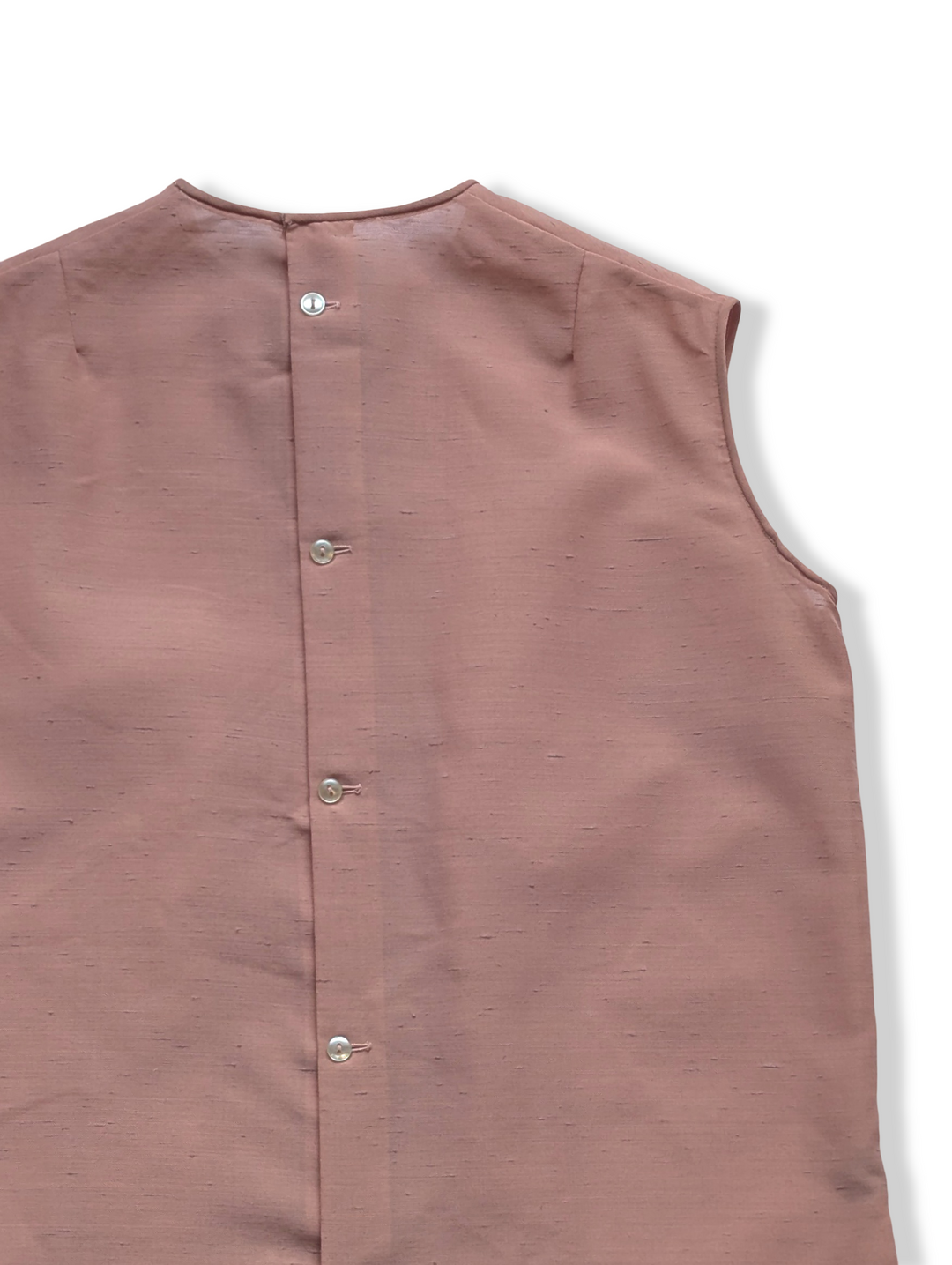 Vintage Pale Pink Semi Sheer Sleeveless Blouse - S