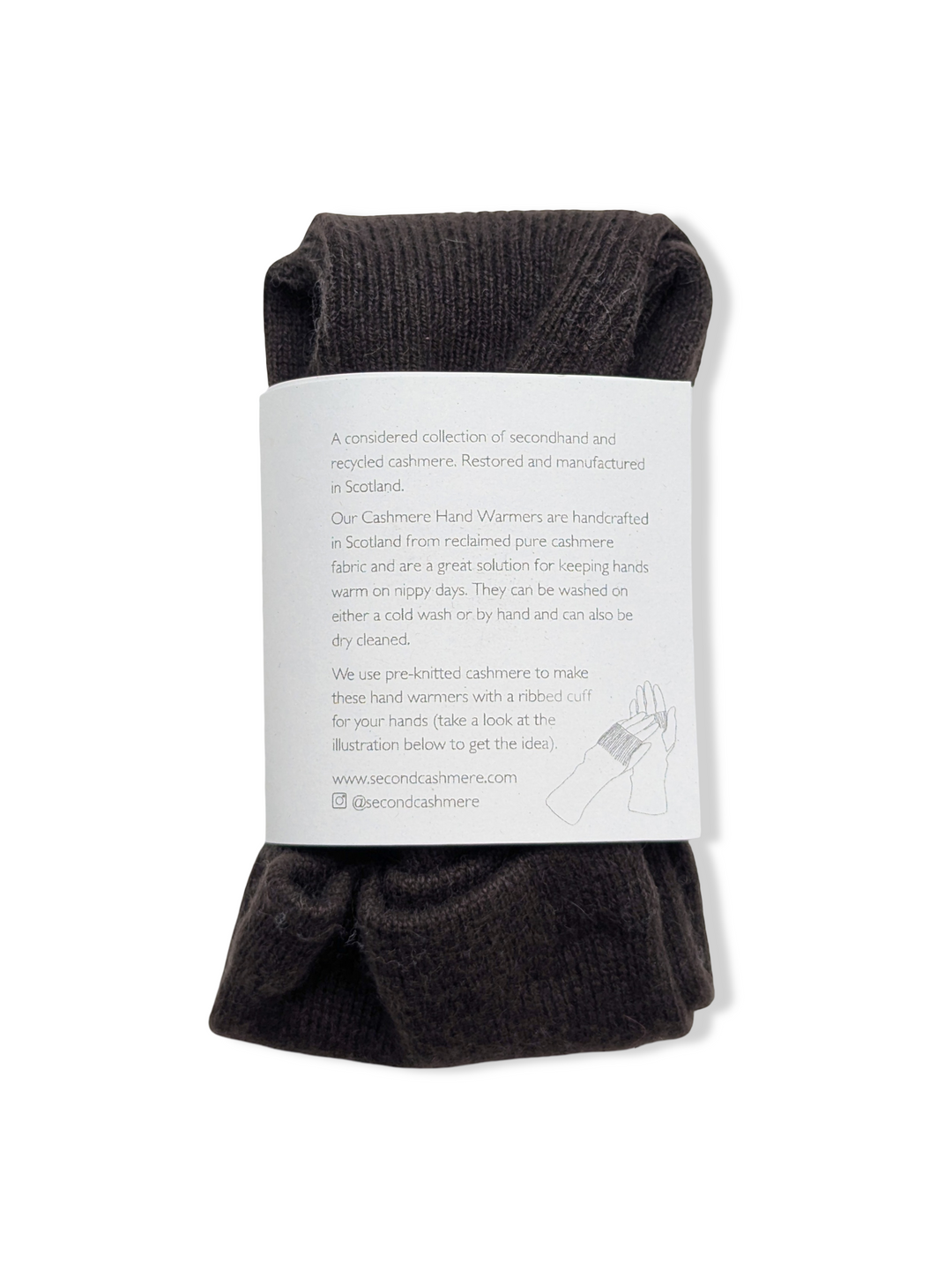 Reworked Cashmere Fingerless Gloves - Brown