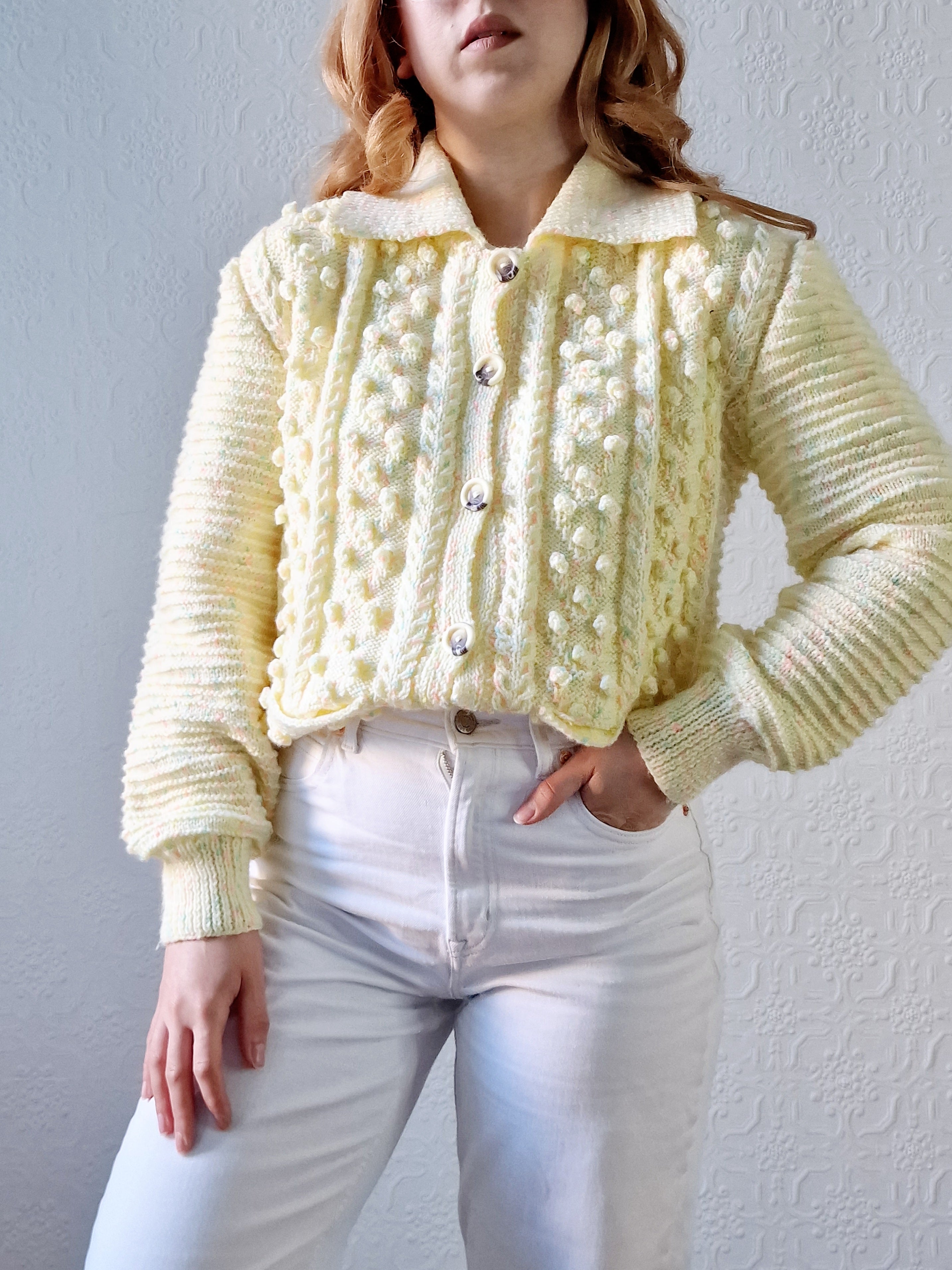 Yellow popcorn sweater hotsell