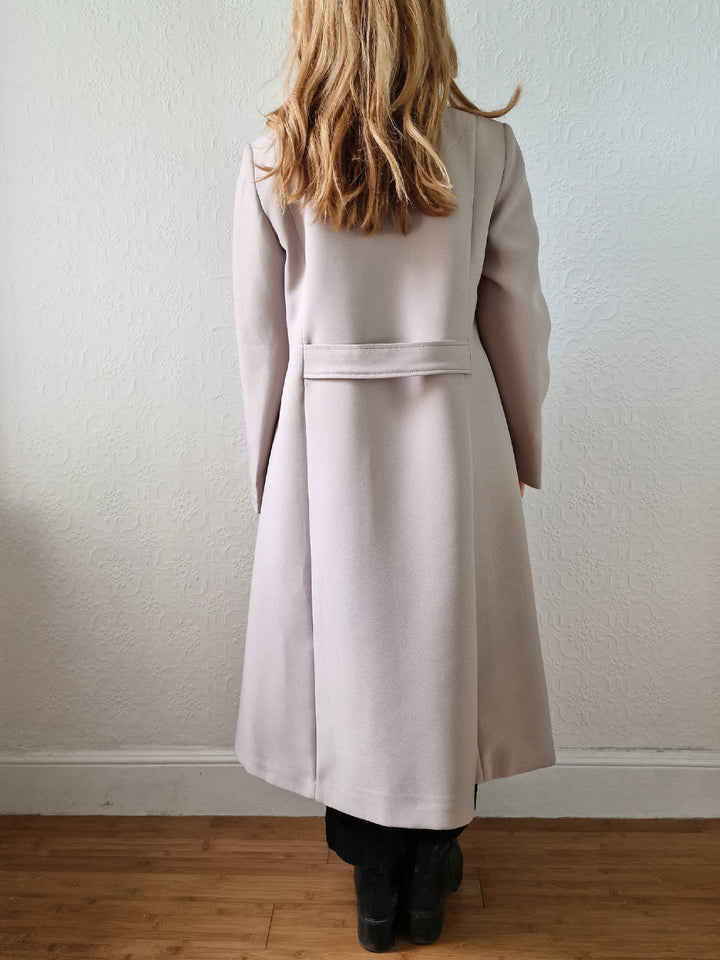 Vintage Light Beige Single Breasted Trench Coat - S/M