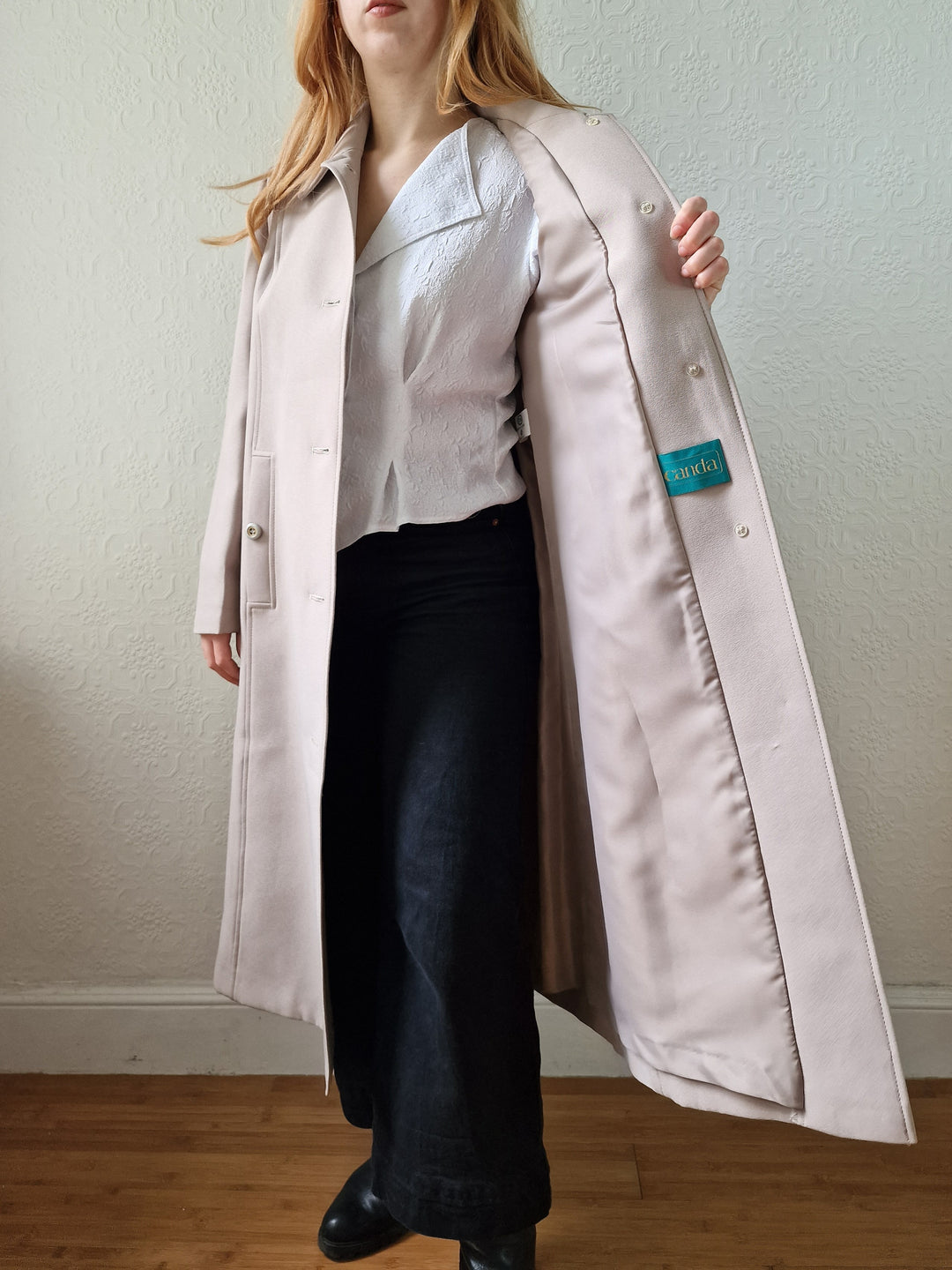 Vintage Light Beige Single Breasted Trench Coat - S/M