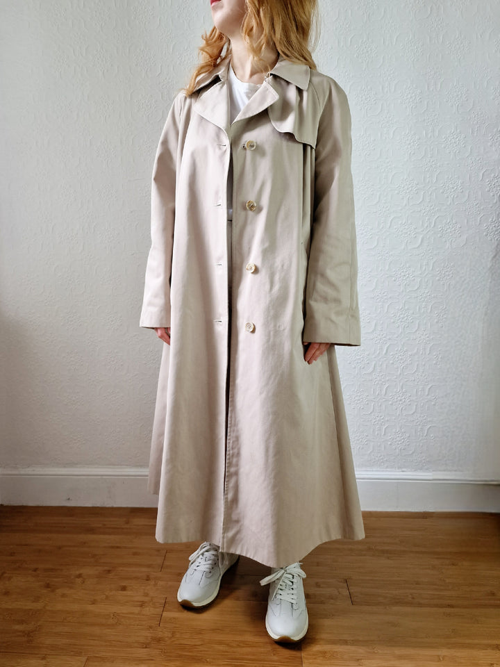 Vintage Light Beige Single Breasted Trench Coat - M/L