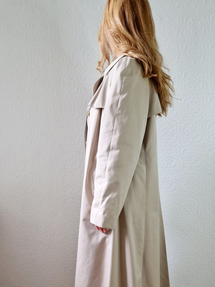 Vintage Light Beige Single Breasted Trench Coat - M/L