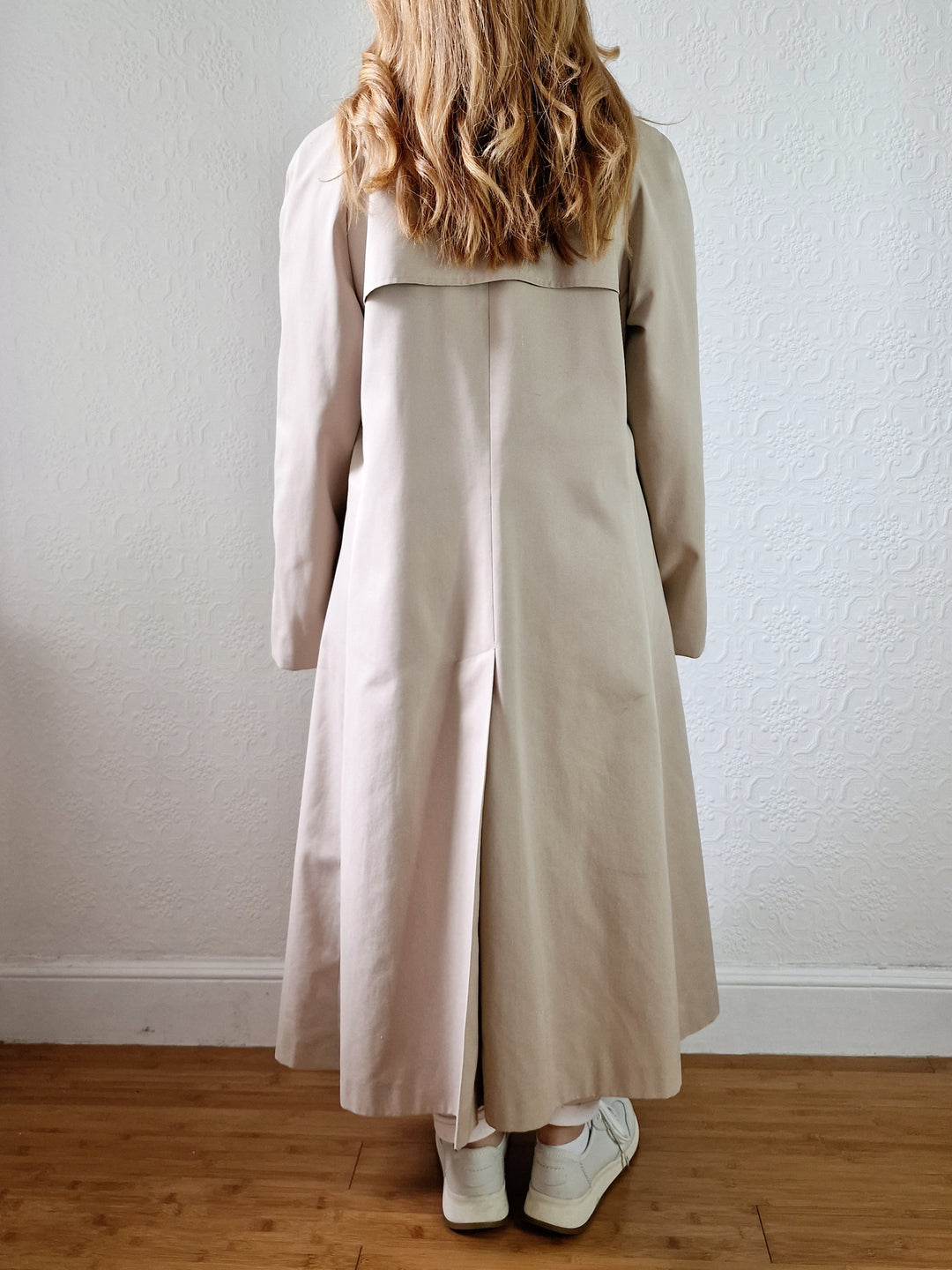 Vintage Light Beige Single Breasted Trench Coat - M/L