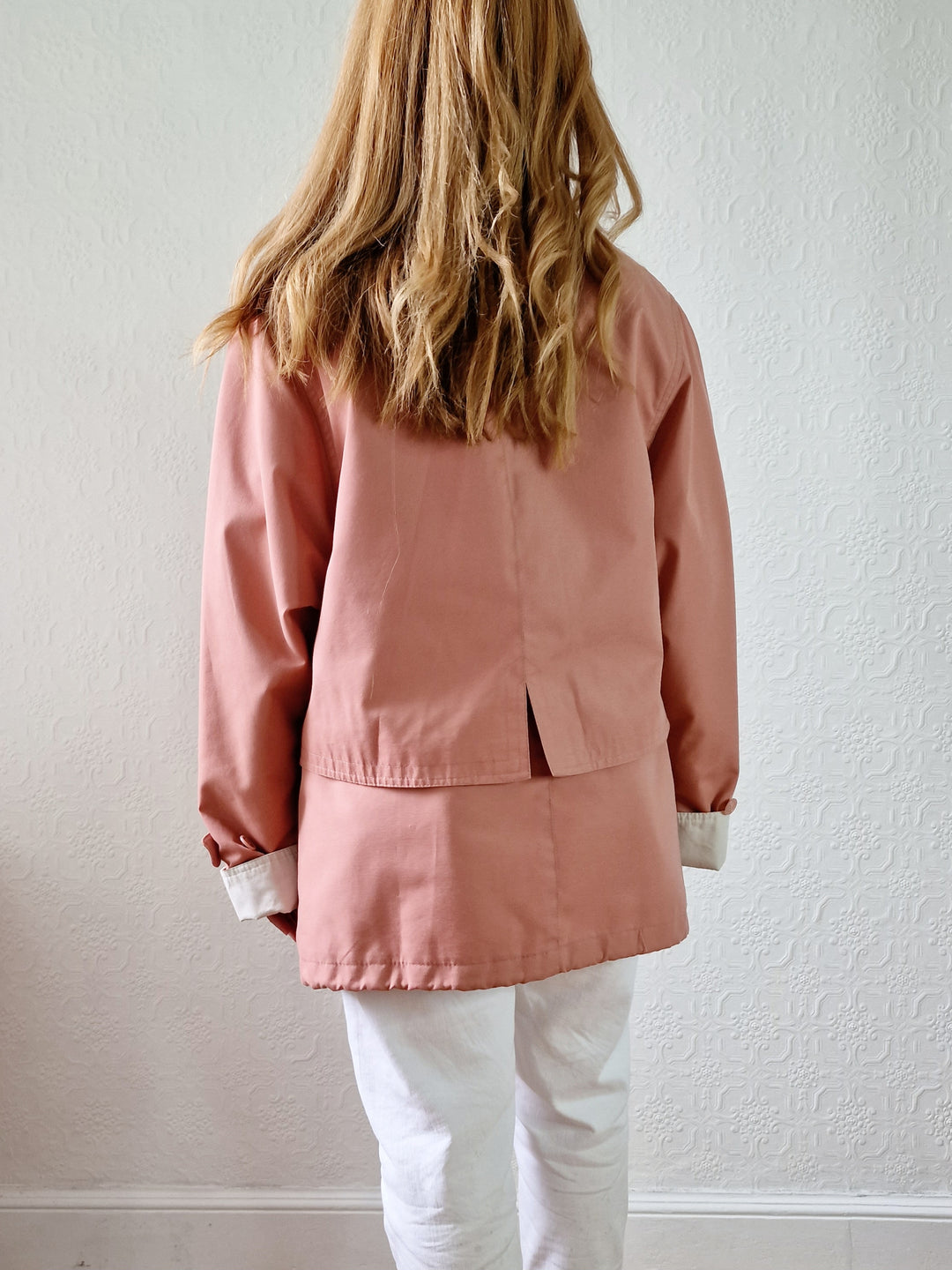 Vintage 80s Dusty Pink Lightweight Parka Style Jacket - M