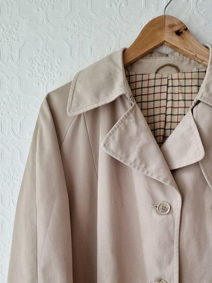 Vintage Light Beige Single Breasted Trench Coat - M/L