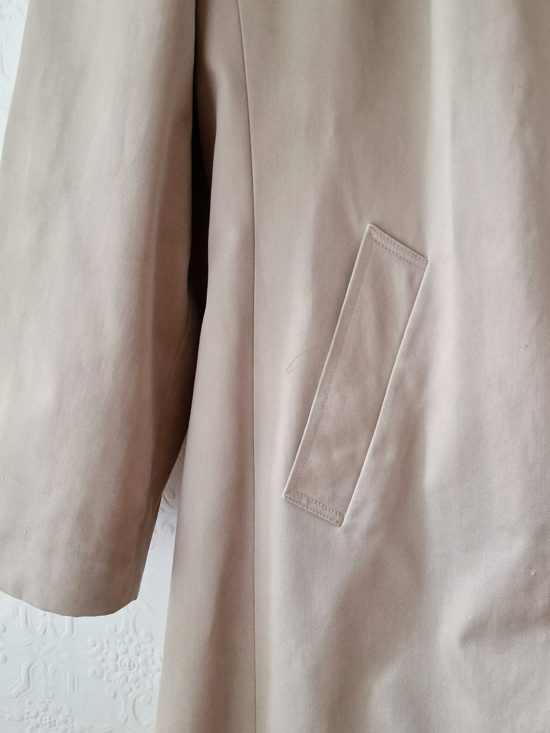 Vintage Light Beige Single Breasted Trench Coat - M/L