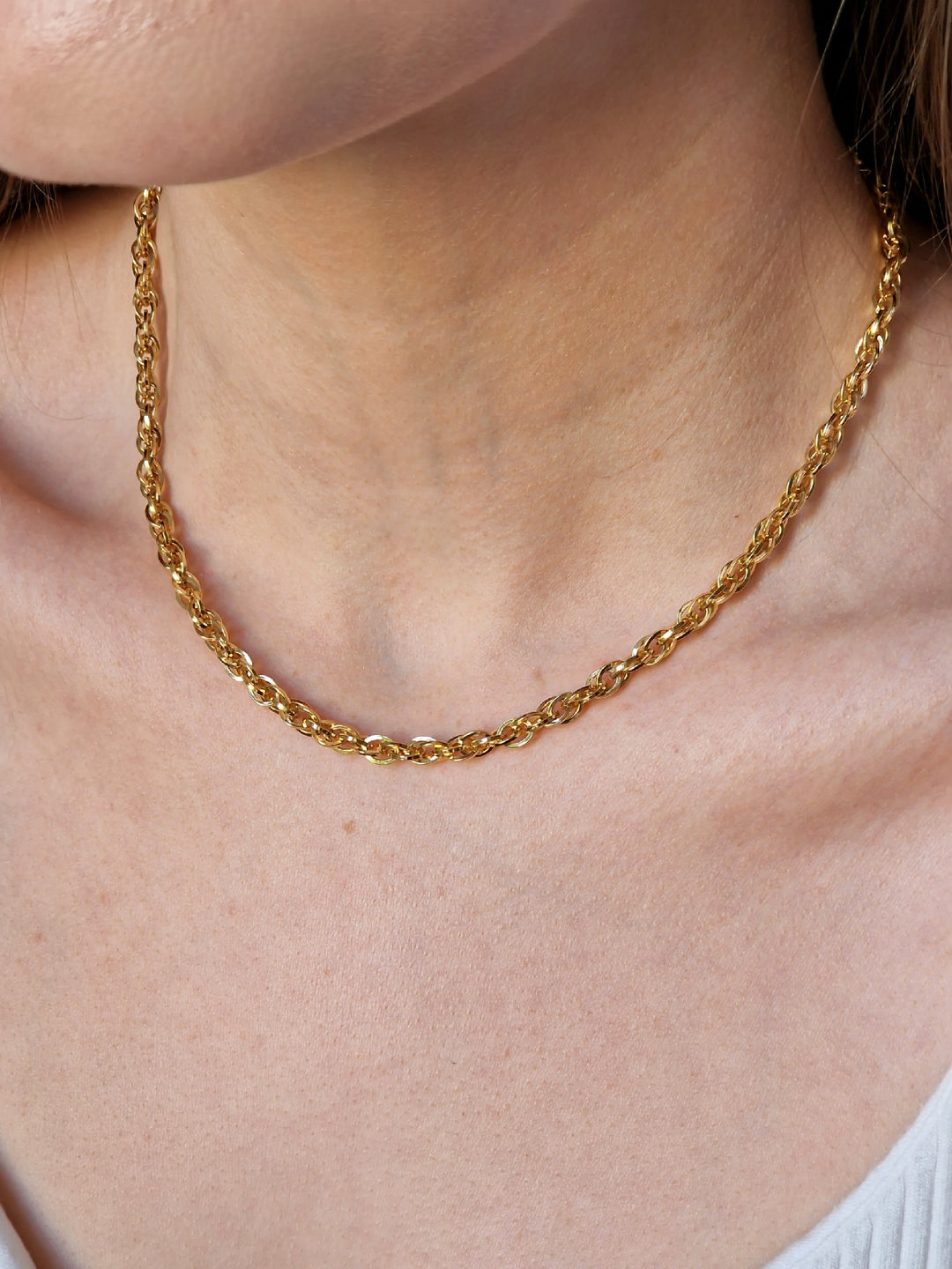 Vintage Gold Plated Wheat Chain Necklace 16"