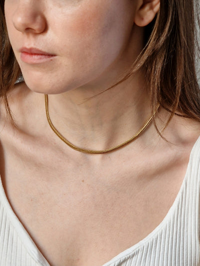 Vintage Gold Plated Snake Chain Necklace