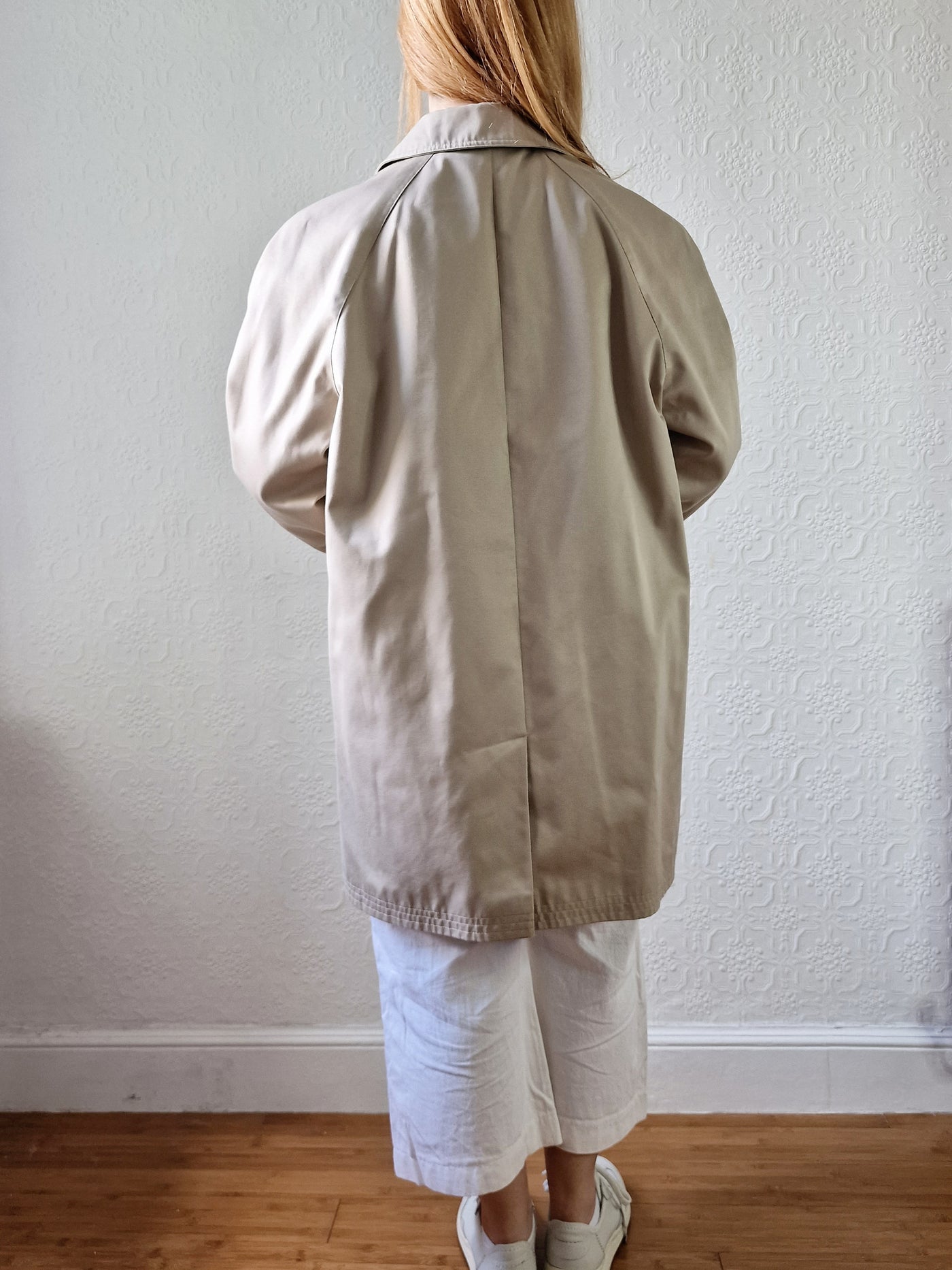 Vintage Light Beige Single Breasted Mid Length Trench Coat by Dannimac - M