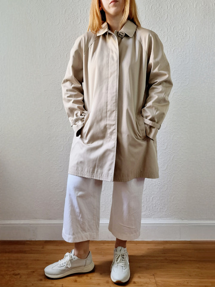 Vintage Light Beige Single Breasted Mid Length Trench Coat by Dannimac - M