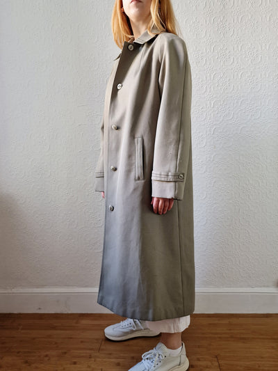 Vintage Khaki Green Single Breasted Trench Coat by Dannimac - S/M