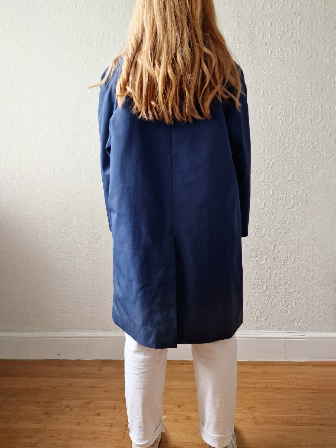 Vintage Navy Blue Single Breasted Trench Coat by Dannimac - M