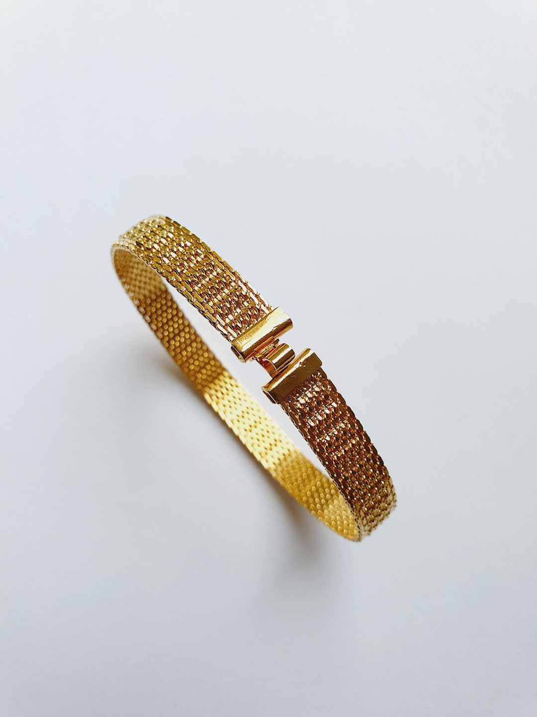 Thin Vintage Gold Plated Flat Mesh Bracelet