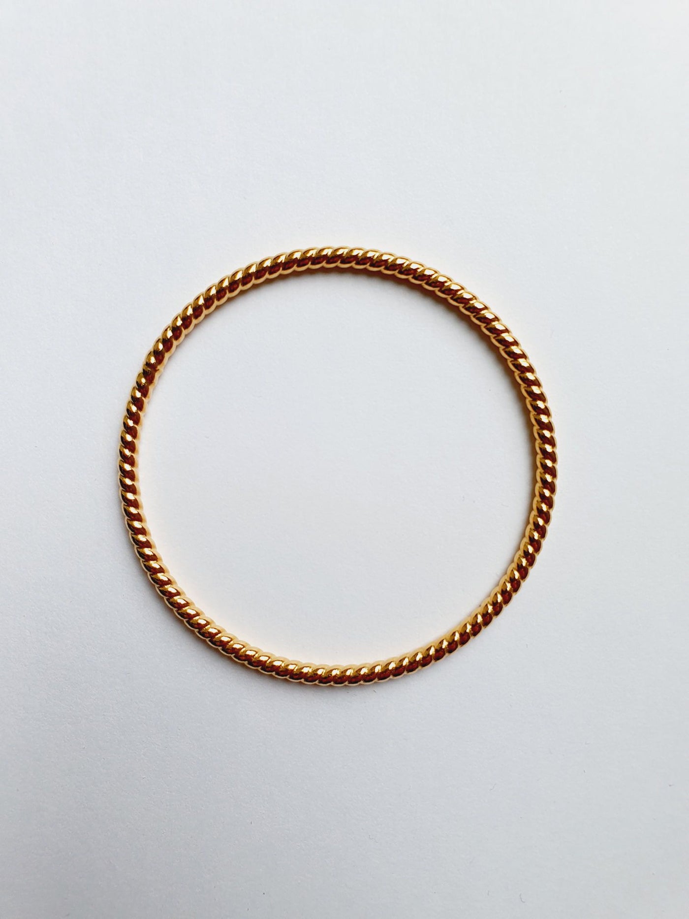 Vintage Gold Plated Round Twist Bangle Bracelet