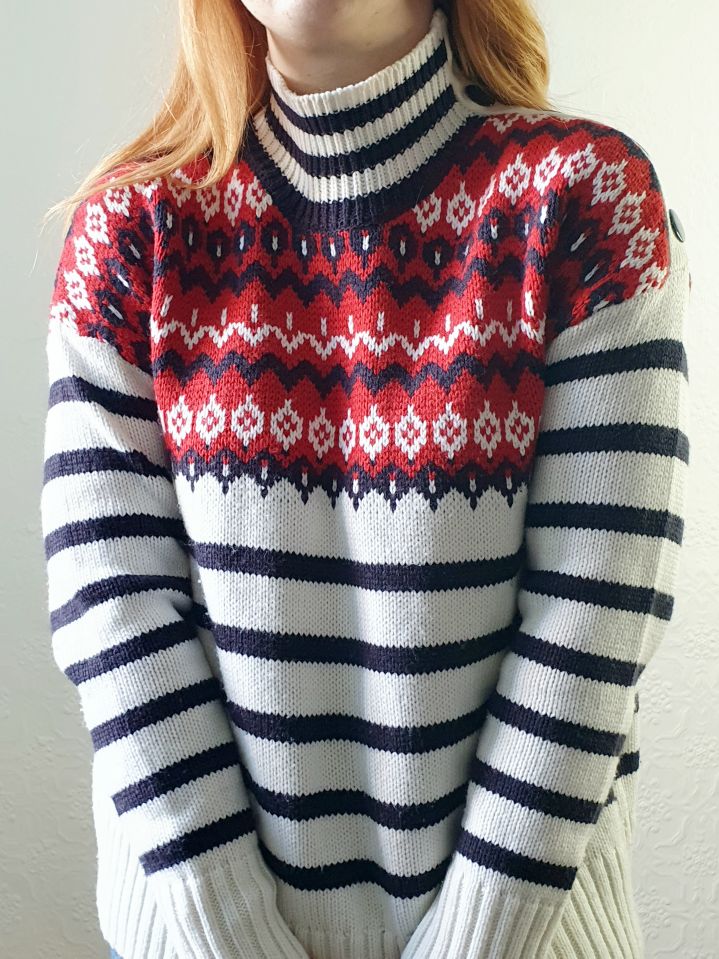 Striped Fairisle Style Jumper - M/L