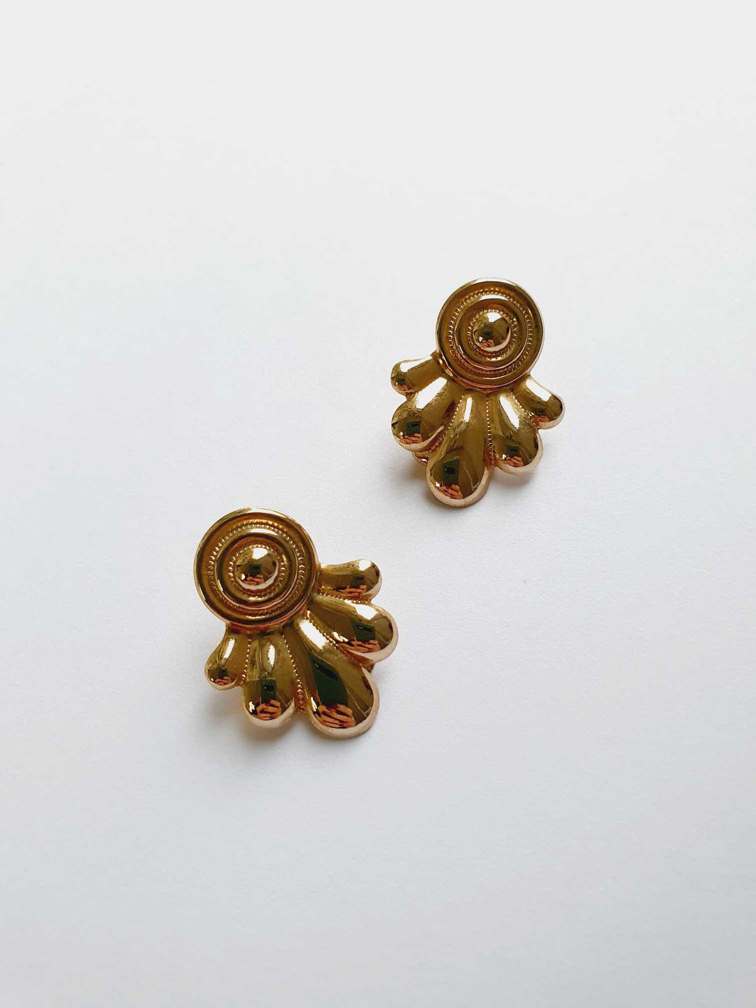 Vintage Gold Plated Clip On Statement Earrings