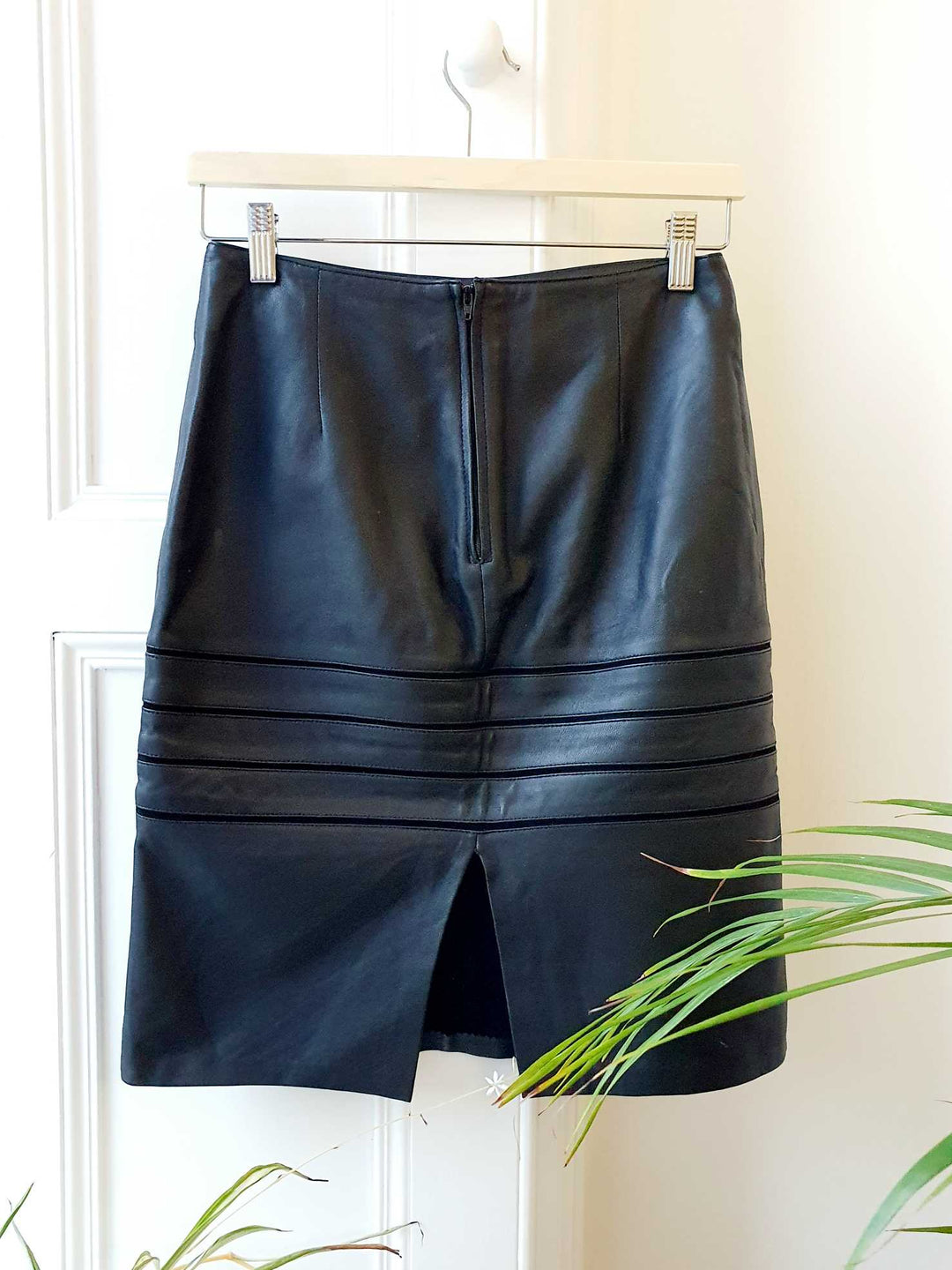 Vintage Detailed Leather Skirt - XS