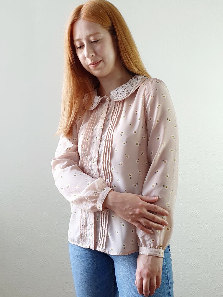 Vintage Pink Romantic Blouse - S/M