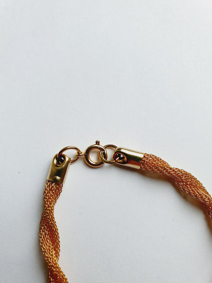 Gold Plated Twist Mesh Chain Bracelet