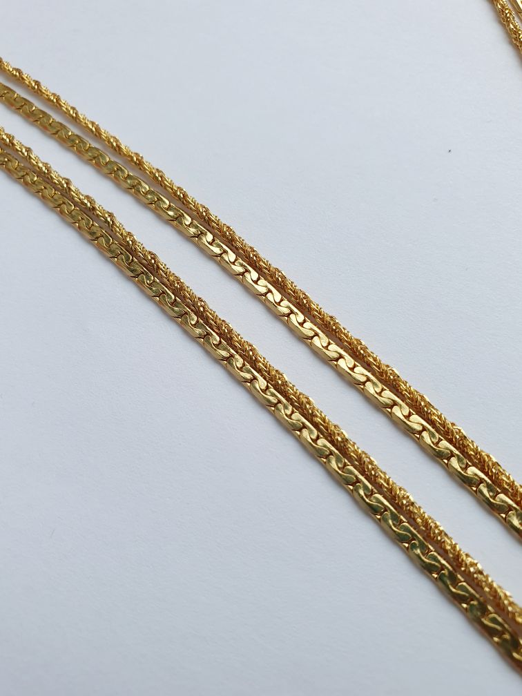 Vintage Gold Plated 4 Strand Chain Necklace