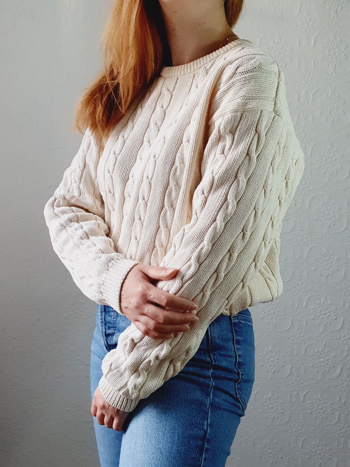 Cable Knit Cotton Jumper - M/L