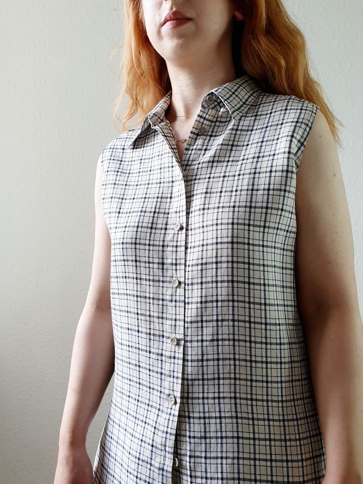 Vintage St Michael Check Top - L