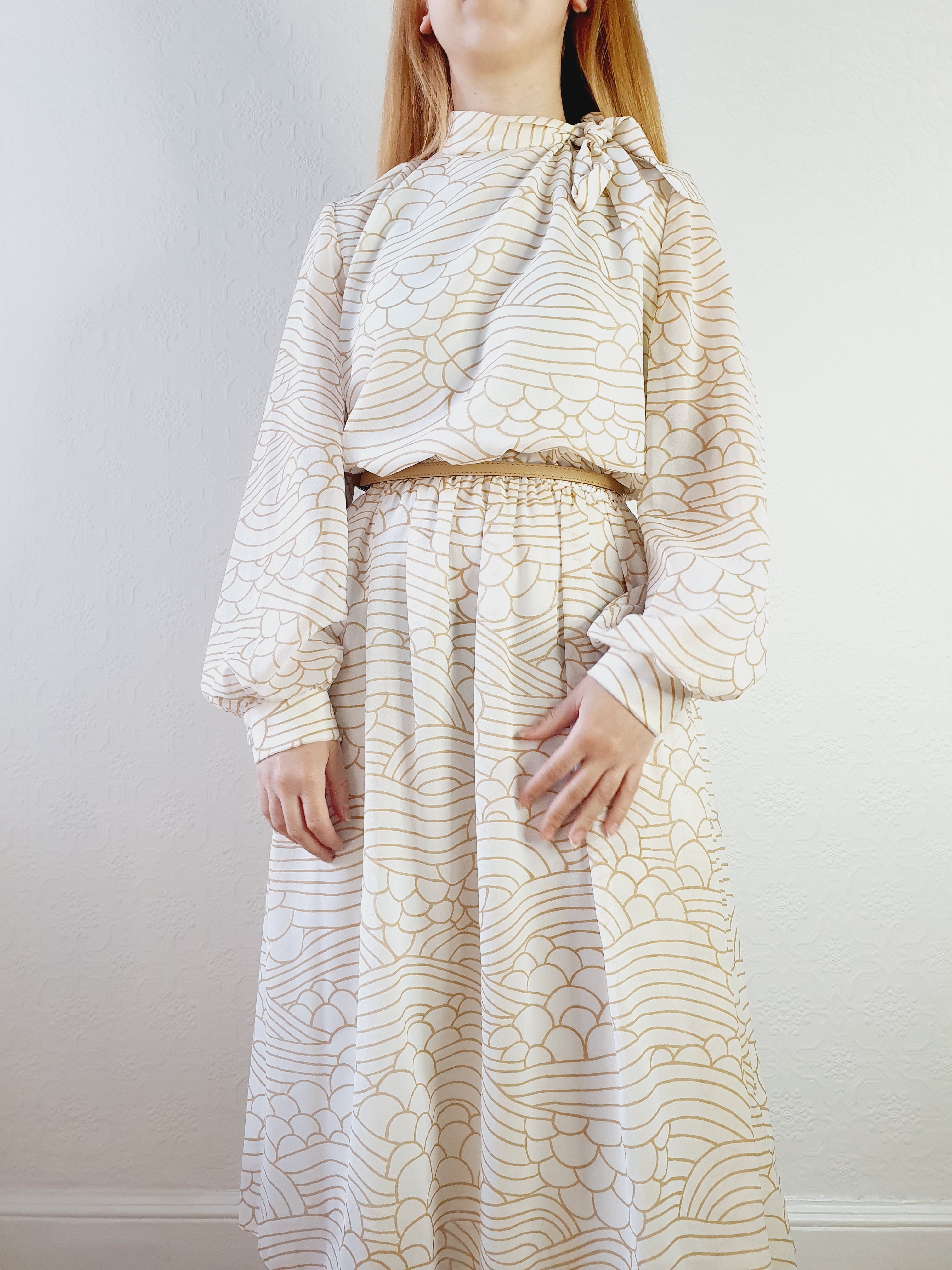 1970s Pussy Bow Dress - XL/XXL – TORN vintage