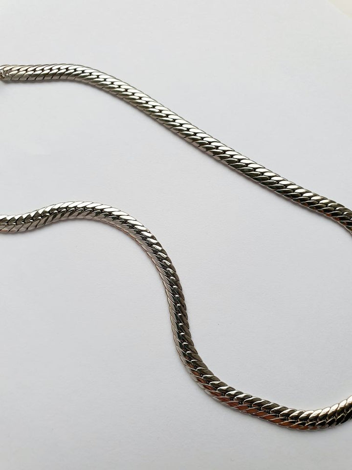 Vintage Silver Plated Curb Chain Necklace