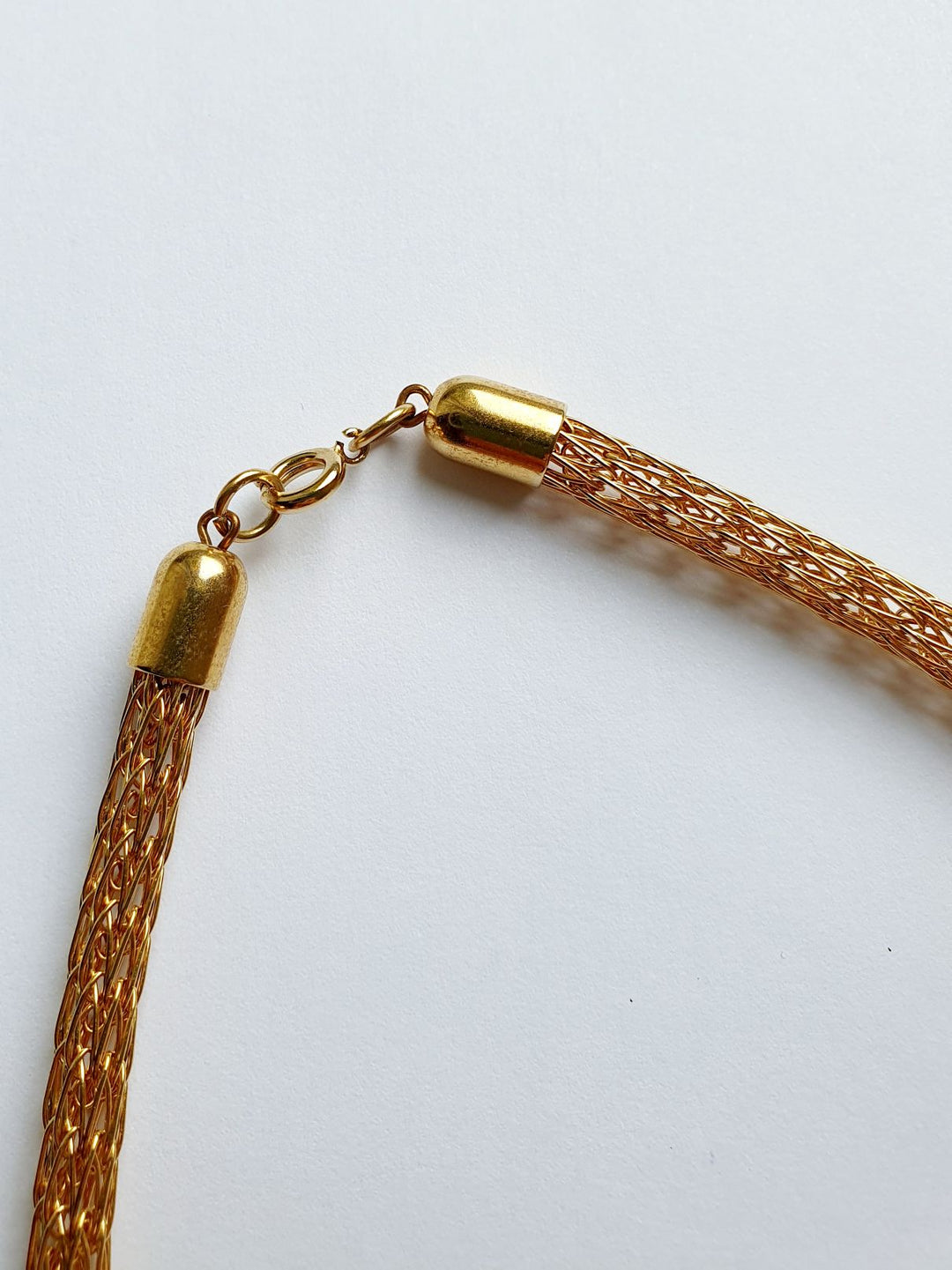 Gold Plated Round Mesh Chain Necklace