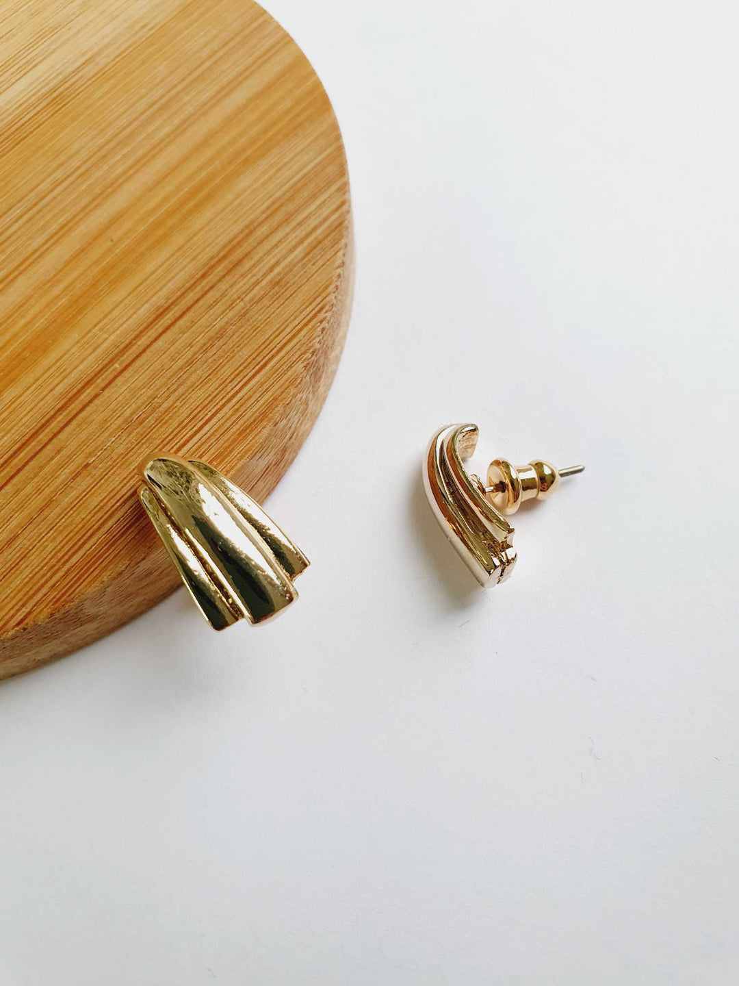 Vintage Gold Plated 80s Stud Earrings