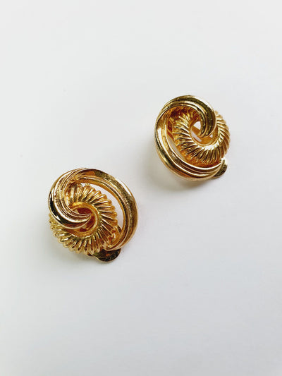 Vintage Gold Plated 1980s Clip On Earrings