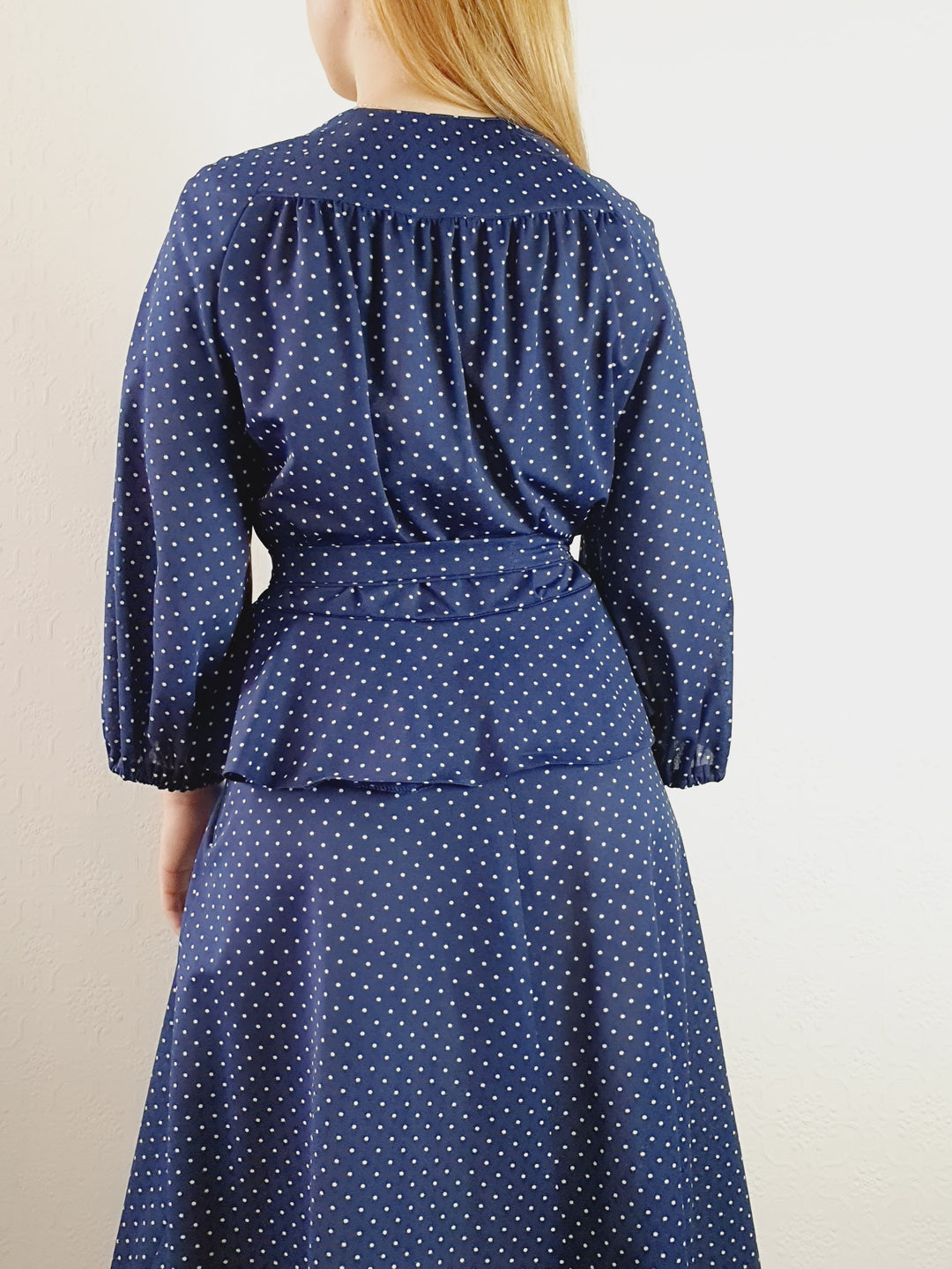 Vintage 1980s Polka Dot Dress - M