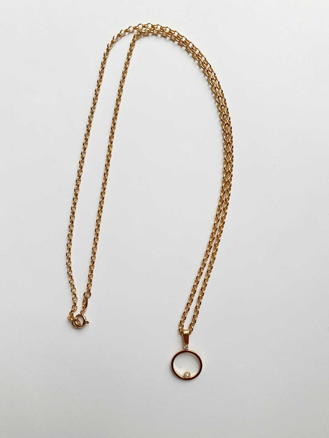 Vintage Gold Plated Chain Necklace with Charm