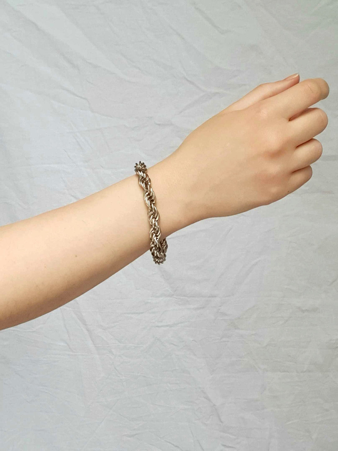 Vintage Silver Toned Twist Rope Bracelet