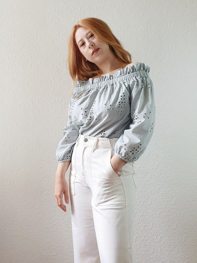 Off The Shoulder Broderie Anglaise Blouse - S/M