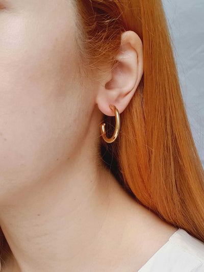 Vintage Gold Plated Hoop Earrings