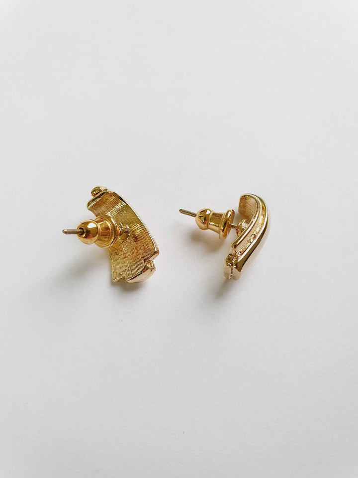 Vintage Gold Plated 80s Stud Earrings