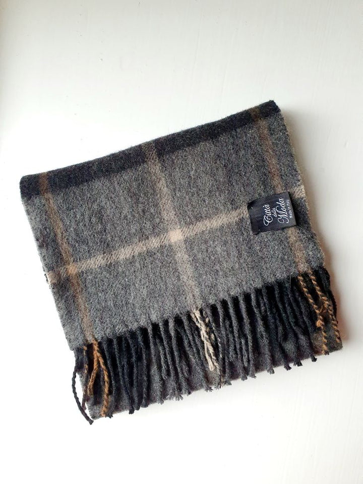 Vintage Grey Tartan Scarf