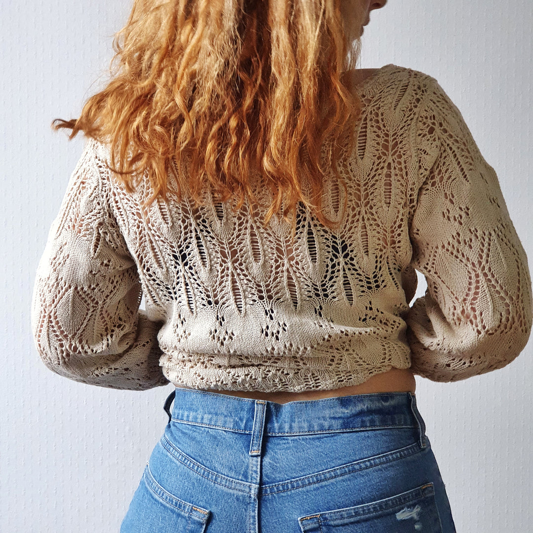 Crochet Knit Top - M