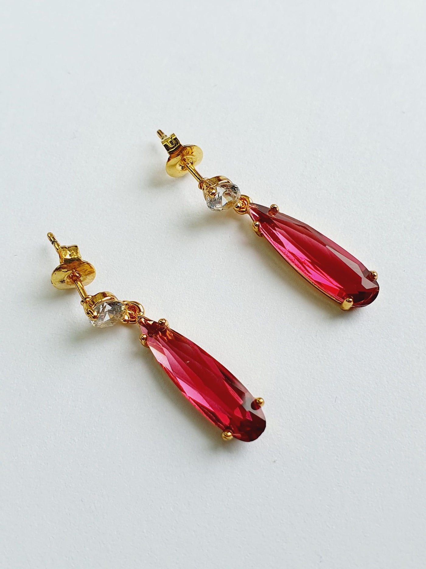 Vintage Gold Plated Crystal Drop Earrings
