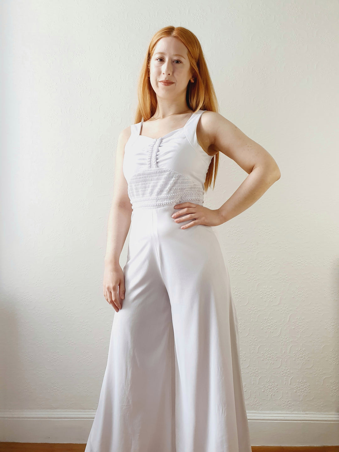 White Wide Leg Jumpsuit - XS/S