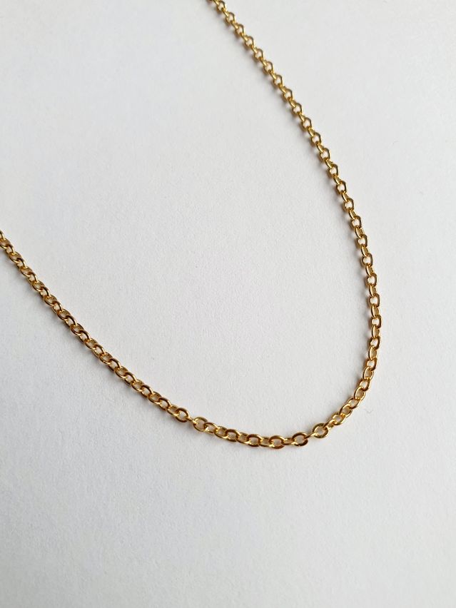 Vintage Gold Plated Dainty Cable Chain Necklace