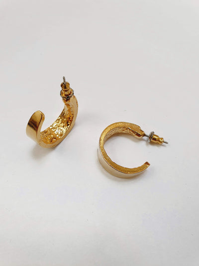 Vintage Gold Plated Chunky Hoop Earrings