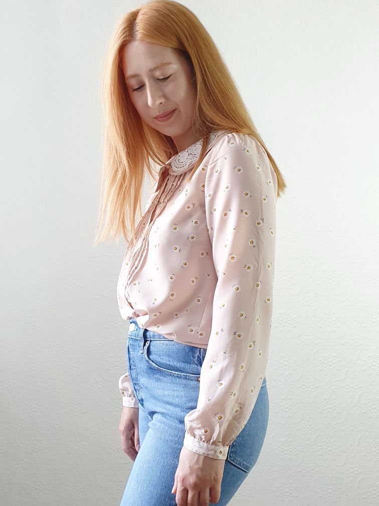 Vintage Pink Romantic Blouse - S/M