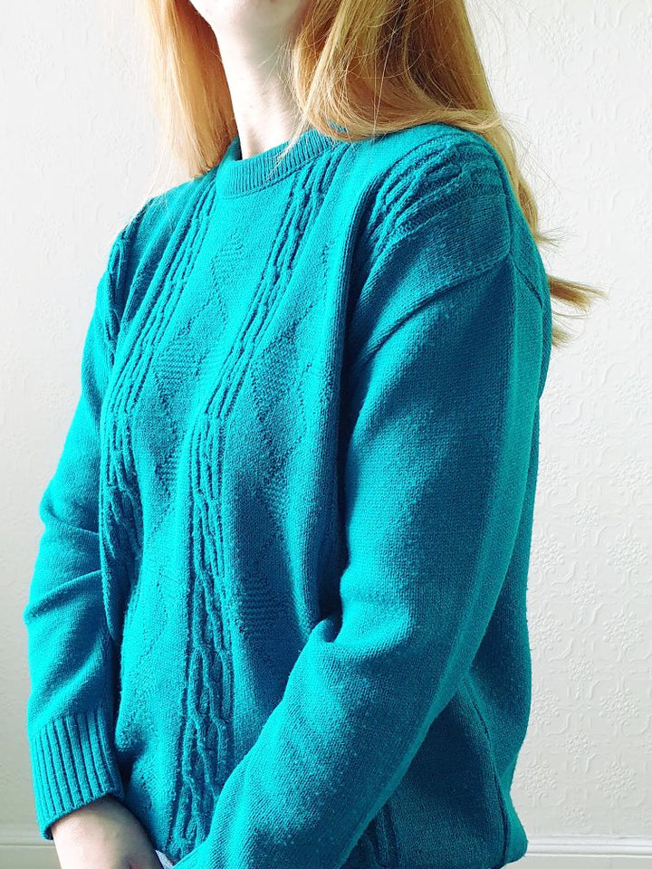 Vintage Teal Jumper - M/L