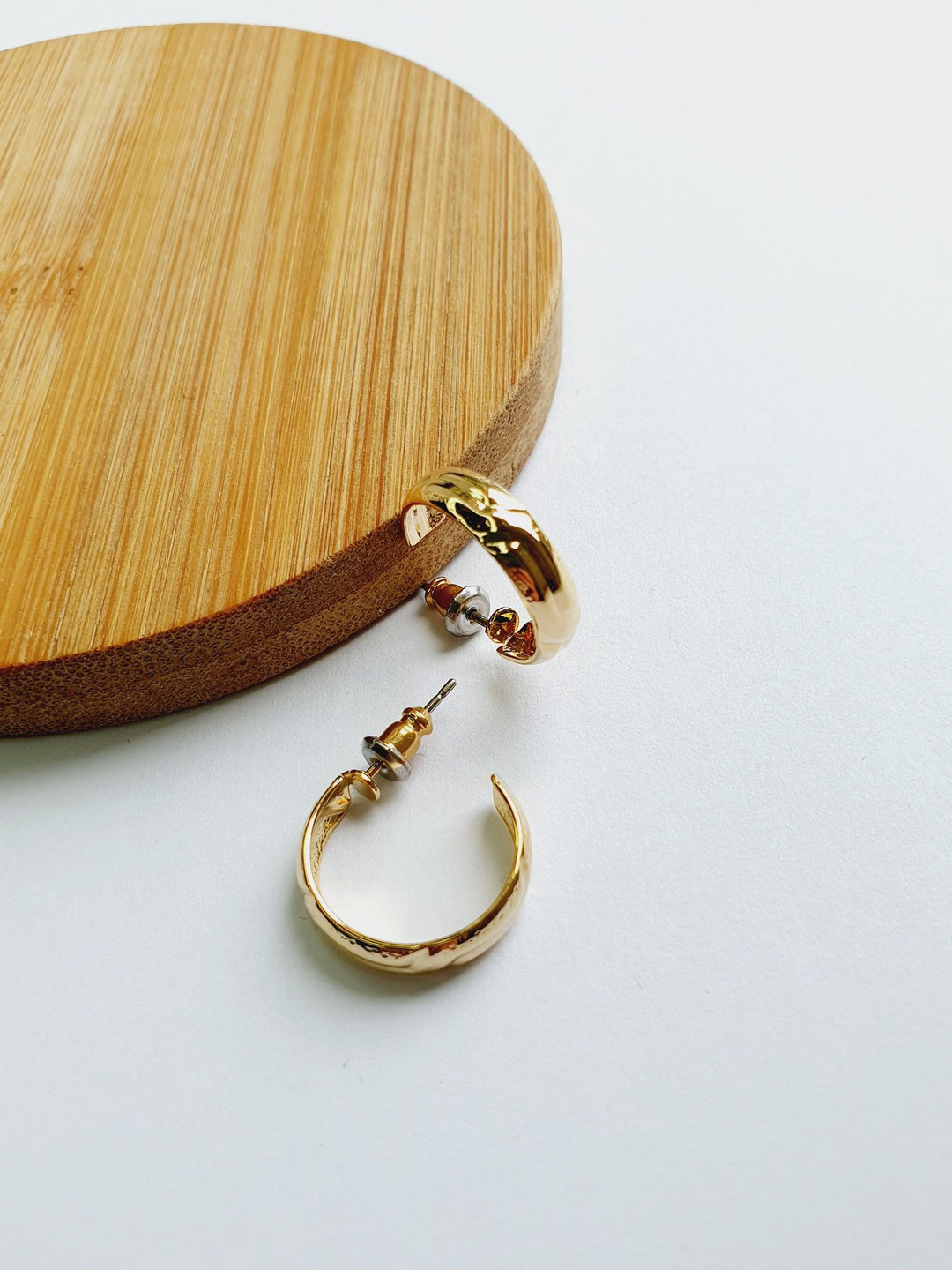 Vintage Gold Plated Minimal Hoops